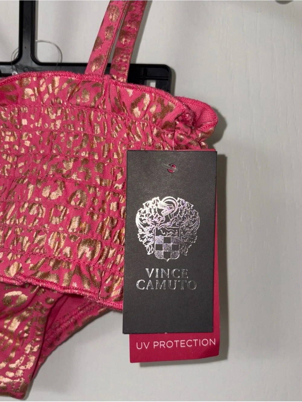 NWT Vince Camuto Girls‎ Size 3T Animal Print Swimsuit 2 Piece Set Pink Gold